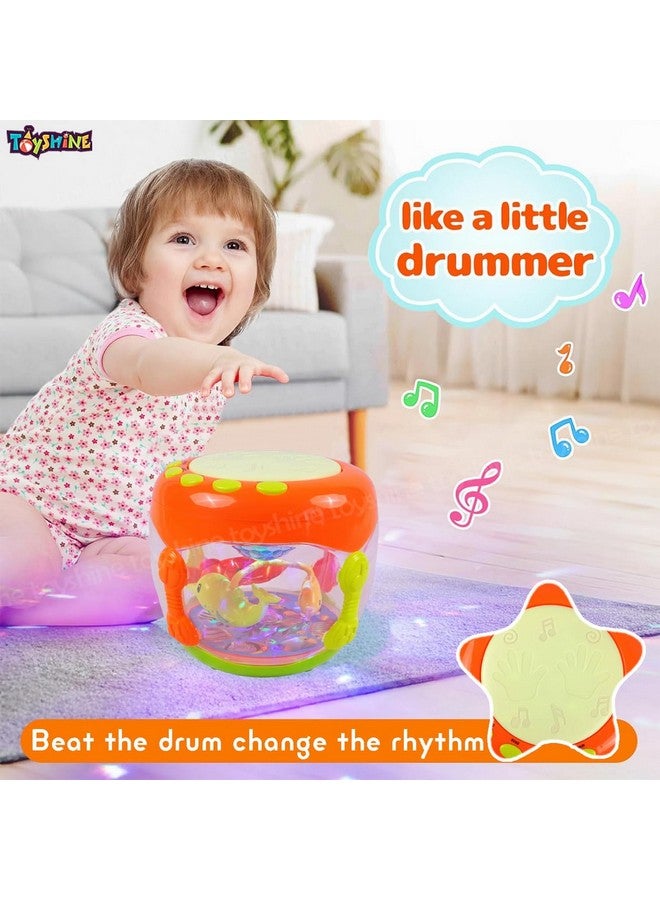 Toyshine Hand Beat Musical Fish Aquarium Drum Toy Rechargeable with Rotating Dynamic Lamplight Fun Educational Toy for Baby Toddlers - Image 2