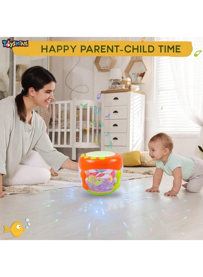 Toyshine Hand Beat Musical Fish Aquarium Drum Toy Rechargeable with Rotating Dynamic Lamplight Fun Educational Toy for Baby Toddlers - Image 4