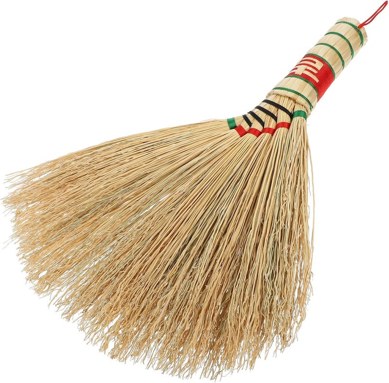 Mini Hand Broom Handwoven Natural Sorghum Straw Desk Cleaning Brush Small Sweeping Tool for Kitchen and Office Surface Dust Removal - Image 1