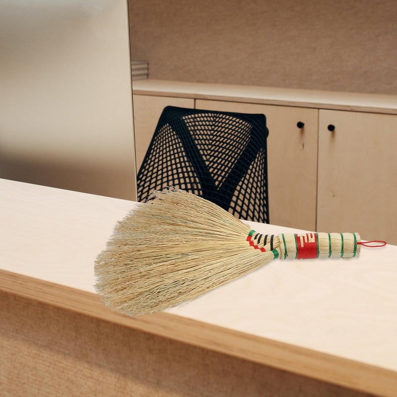Mini Hand Broom Handwoven Natural Sorghum Straw Desk Cleaning Brush Small Sweeping Tool for Kitchen and Office Surface Dust Removal - Image 4