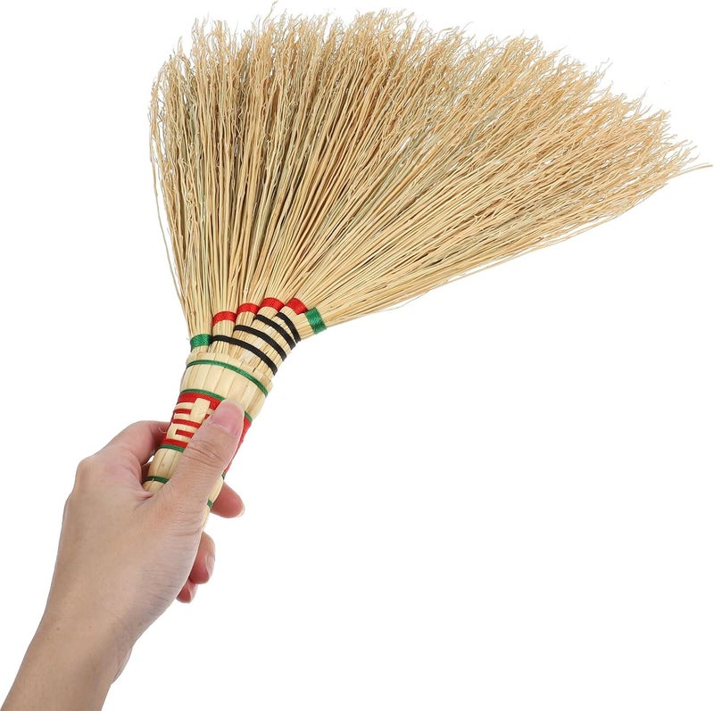 Mini Hand Broom Handwoven Natural Sorghum Straw Desk Cleaning Brush Small Sweeping Tool for Kitchen and Office Surface Dust Removal - Image 3
