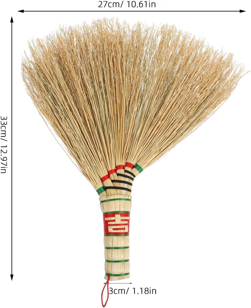 Mini Hand Broom Handwoven Natural Sorghum Straw Desk Cleaning Brush Small Sweeping Tool for Kitchen and Office Surface Dust Removal - Image 2