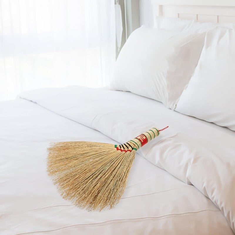 Mini Hand Broom Handwoven Natural Sorghum Straw Desk Cleaning Brush Small Sweeping Tool for Kitchen and Office Surface Dust Removal - Image 5