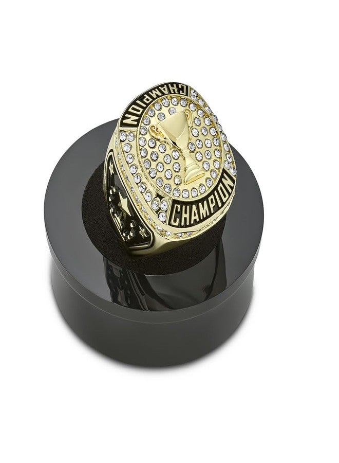 Express Medals Champion Gold First Place Trophy Cup Ring Award Gift Fantasy Prize with Display Neck Chain and Stand Championship Rings - Image 2