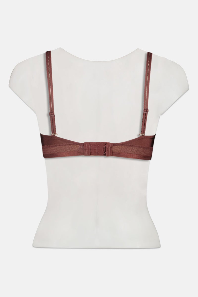 TRIUMPH Women Solid Padded Non Wire Bra, Dark Brown - Image 2