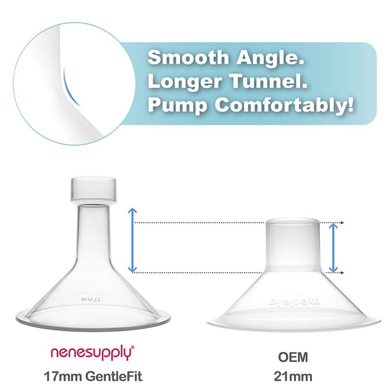 Nenesupply Pump Parts with 17mm Flanges Compatible with Medela Pump in Style Breastpump Not Original Medela Pump Parts Include Compatible Flange Breastshield Connector Valve Membrane Tubing - Image 4