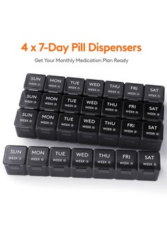 RTYY Monthly Pill Organizer, 28 Day Pill Box, 4 Weeks One Month Pill Cases, Large Compartments Medicine Organizer for Vitamins, Fish Oils, Supplements  - Image 2