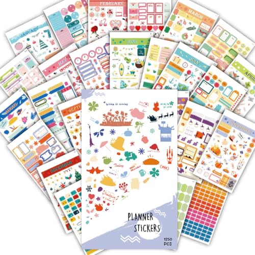 OFIFO® 28 Sheets Sticker Book, Monthly Celebrations Planner Stickers Set, Daily Planners Stickers for Journal Perfect for Journal, Scrapbook Projects and Decor - Image 1