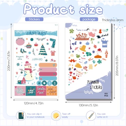 OFIFO® 28 Sheets Sticker Book, Monthly Celebrations Planner Stickers Set, Daily Planners Stickers for Journal Perfect for Journal, Scrapbook Projects and Decor - Image 4