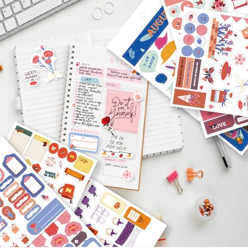 OFIFO® 28 Sheets Sticker Book, Monthly Celebrations Planner Stickers Set, Daily Planners Stickers for Journal Perfect for Journal, Scrapbook Projects and Decor - Image 3