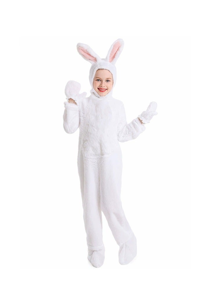 White rabbit tight-fitting costume for role-playing, suitable for parties, birthdays and Halloween costumes. - Image 1