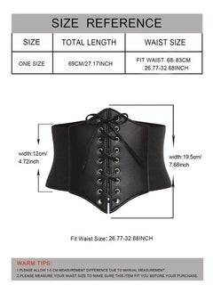 Shein Women's Black Waist Corset Belt with Faux Leather and Lace-up Design  - Image 3