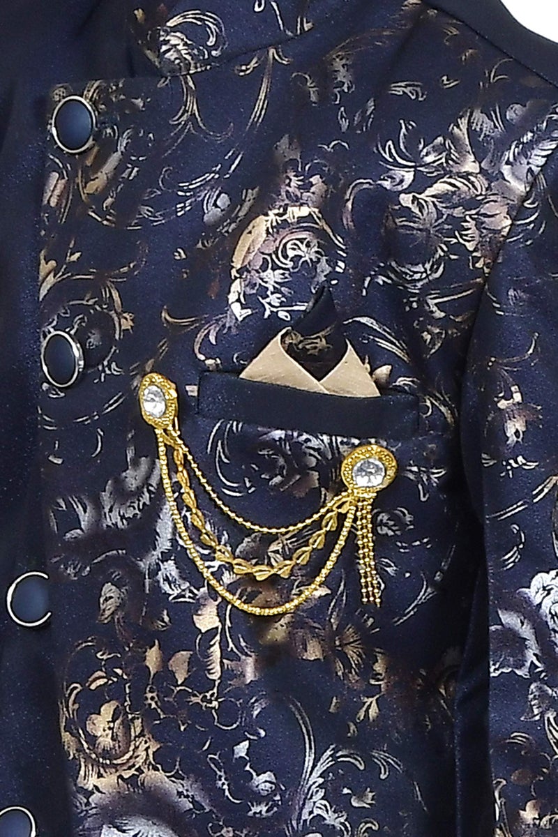 ZOLARIO Sherwani for Kids Boys, Ideal for Birthday, Marriage, Diwali and Other Functions. 5-6 years, Blue color - Image 4