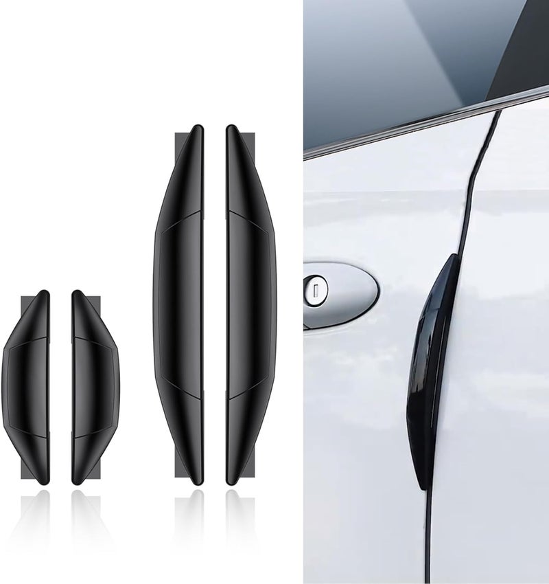 Jawmoy - 4 tiras anticolisiones para puerta de coche, calcomana antiimpacto retrovisor, cubiertas decorativas proteccin, protector universal borde puerta lateral del coche (negro) - Image 2