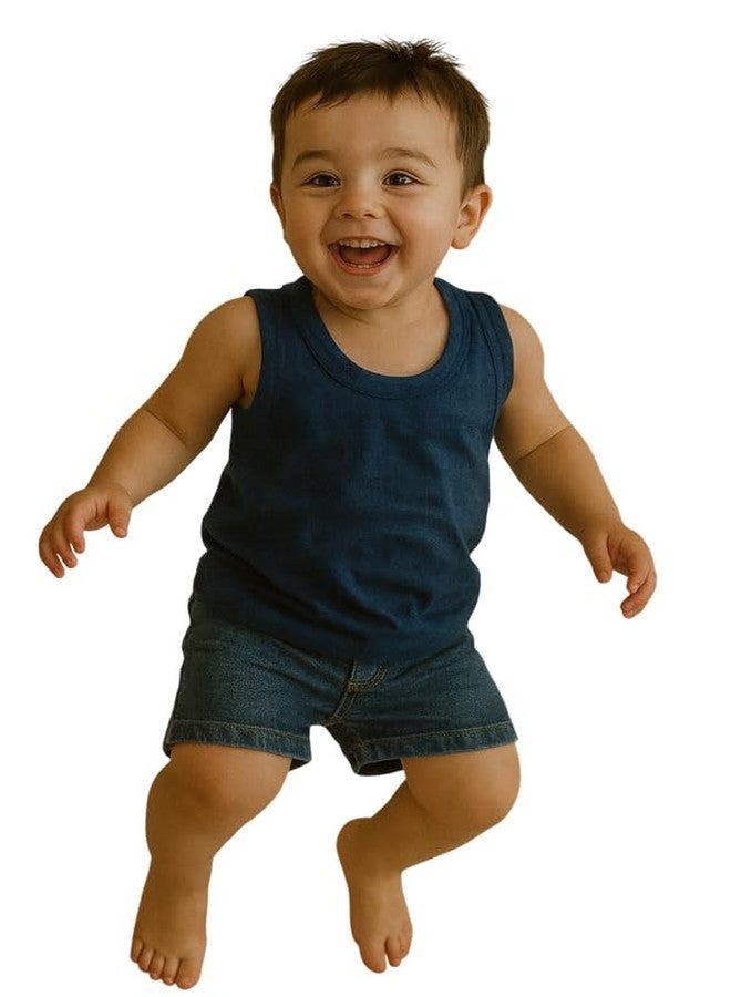 Cortica® Colorful Printed Vest Dark Solid Baniyan Cotton Inner wear for Baby Boys,Baby Girls,Boy's,Girl's,Kids & Infant Sleeveless Undershirts Sando ganji Soft Comfortable Multicolor Pack of 1 - Image 1
