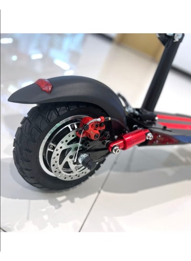V10 Pro E-Scooter 1200W Motor, 36V/12AH Battery, 10" Off-Road Wide Tires, Dual Suspension, Hydraulic Disc Brakes, Triple LED Headlamps, All-Terrain, Easy Foldable, Portable Commuter Electric Scooter for Adults & Kids, 120KG Load Capacity, Aluminum Frame, Brushless Motor, High-Capacity Heavy Duty E-Bike with Seat, Urban Mobility，Red