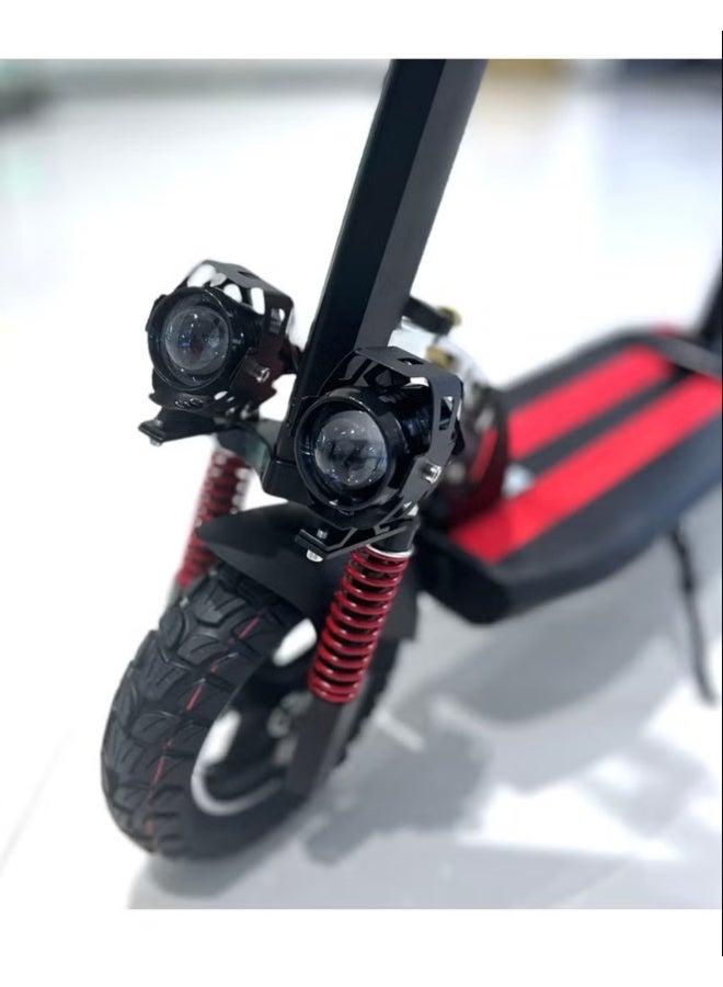 V10 Pro E-Scooter 1200W Motor, 36V/12AH Battery, 10" Off-Road Wide Tires, Dual Suspension, Hydraulic Disc Brakes, Triple LED Headlamps, All-Terrain, Easy Foldable, Portable Commuter Electric Scooter for Adults & Kids, 120KG Load Capacity, Aluminum Frame, Brushless Motor, High-Capacity Heavy Duty E-Bike with Seat, Urban Mobility，Red