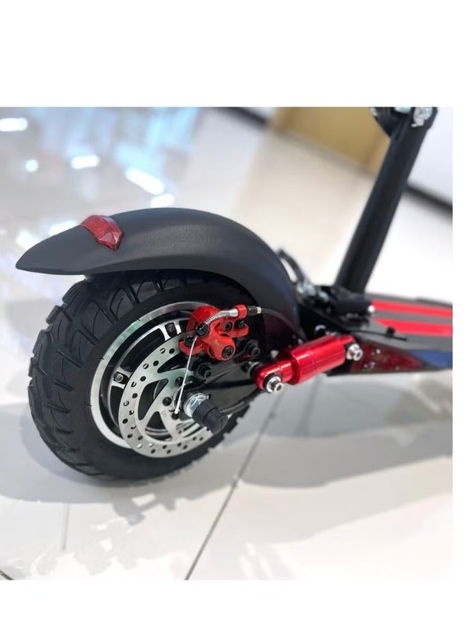 V10 Pro E-Scooter 1200W Motor, 36V/12AH Battery, 10" Off-Road Wide Tires, Dual Suspension, Hydraulic Disc Brakes, Triple LED Headlamps, All-Terrain, Easy Foldable, Portable Commuter Electric Scooter for Adults & Kids, 120KG Load Capacity, Aluminum Frame, Brushless Motor, High-Capacity Heavy Duty E-Bike with Seat, Urban Mobility，Red