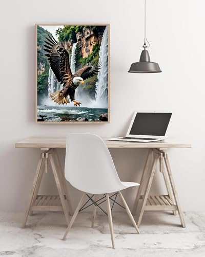 askkqtx Eagle Diamond Art Kits for Adults, Waterfall Diamond Painting Kits for Beginners, DIY 5D Full Drill Crystal Rhinestone Gem Art Craft Home Decor 12x16 Inch - Image 5