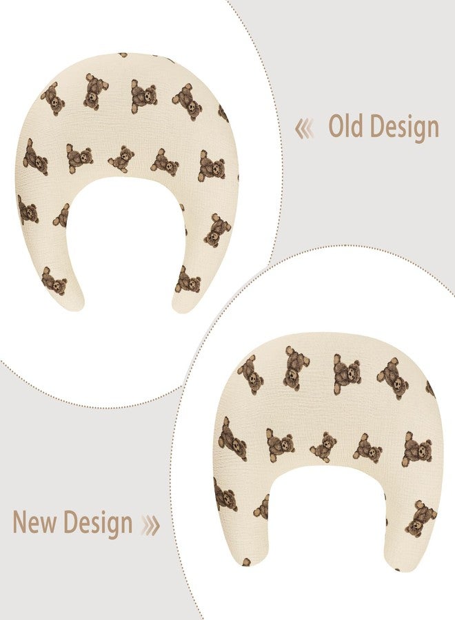 SWESEN Nursing Pillow Cover, Soft Removable Cover for Breastfeeding Pillows, Pillow Slipcover for Baby Boys and Girls, Comfortable & Breathable,Bear, Washable (Only Cover) - Image 2