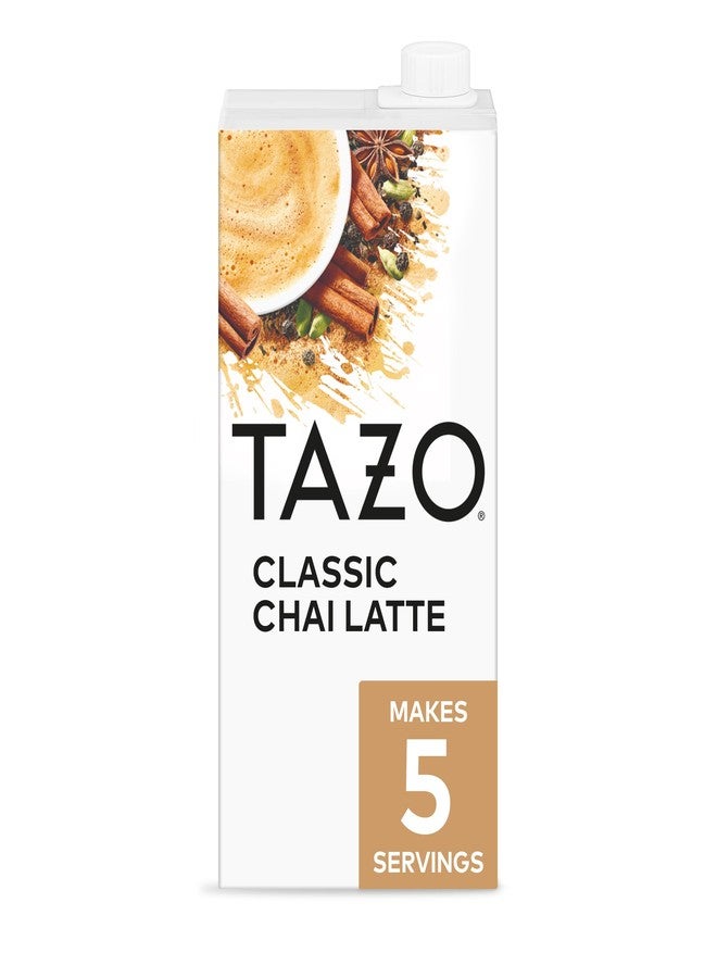 TAZO Classic Chai Latte, Black Tea Concentrate, Easy-to-Serve Caffeinated Chai Tea for Everyday Lattes, Mocktails and Hot or Iced, 32 oz Carton - Image 1