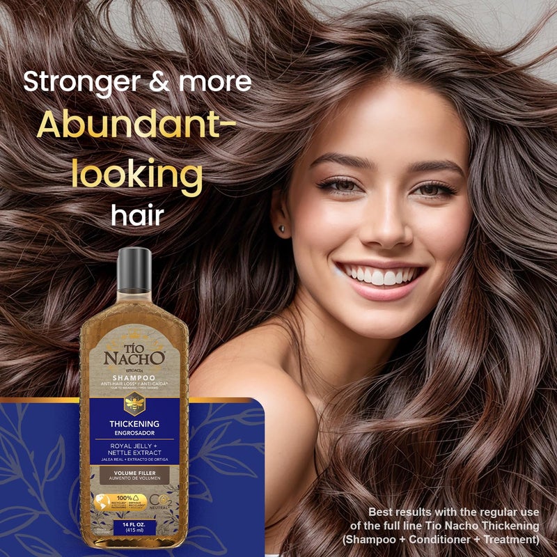 Tio Nacho Thickening Shampoo for Thinning Hair for Women & Men with Royal Jelly & Nettle Extract â€“ Volumizing Hair Loss Shampoo for Fine Hair, Paraben Free, 14 fl oz - Image 3