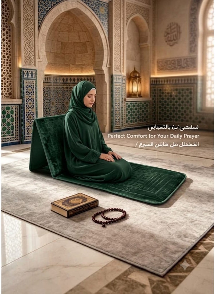 Foldable Padded Prayer Mat with Ultra-Soft Velvet Cushion - Image 1