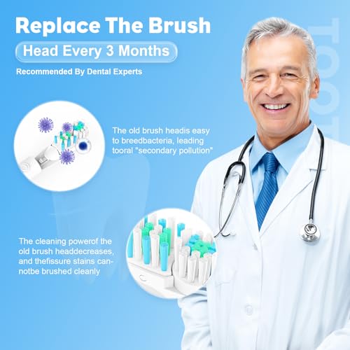 EBIEFLY 12 Pcs Fit for Oral B Toothbrush Heads Dual Clean Replacements Attachment Spin Brush Head Sensitive Refill Accessories fit for 4732 3733 4734 - Image 3