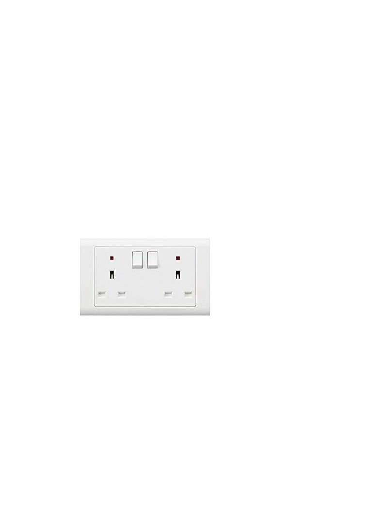 MK - MK 13Ax2G 1Way Switch Socket With Neon MV2647WHI - Image 1