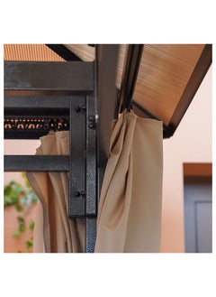 DANUBE HOME خيمة روميرو جازيبو بإطار معدني للجلوس ومظلة للحديقة باللون البيج 490x250 سم  - Image 3