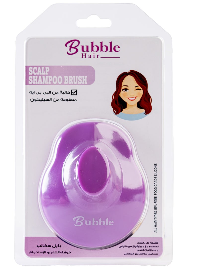 بابل فرشاة تدليك فروة الرأس بابل - بنفسجي | تنظيف عميق وتدليك لفروة الرأس - Image 1