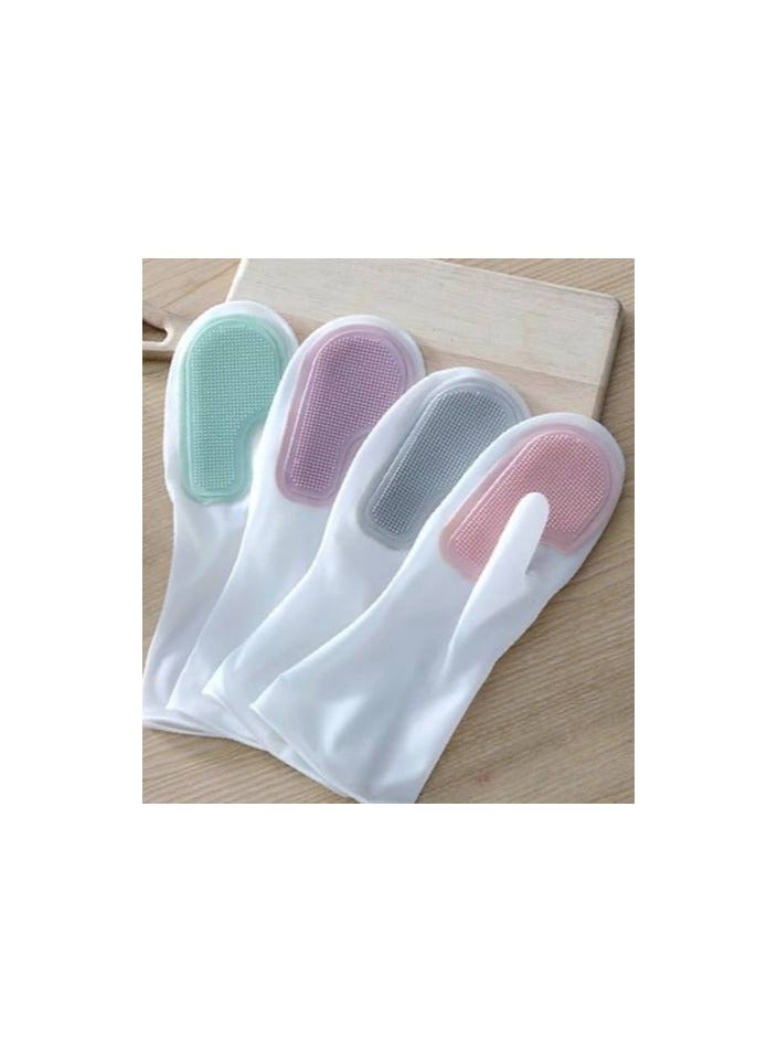 Silicone Rubber Cleaning Gloves – Multipurpose Sponge Gloves for Easy Cleaning and Hand Protection - Image 1
