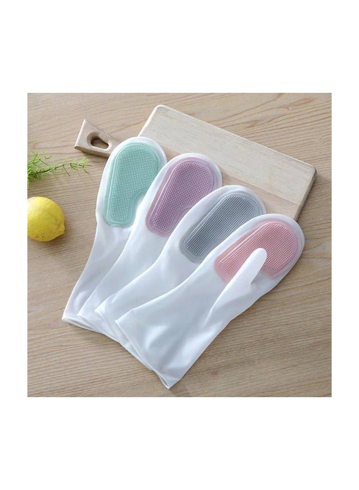 Silicone Rubber Cleaning Gloves – Multipurpose Sponge Gloves for Easy Cleaning and Hand Protection - Image 3
