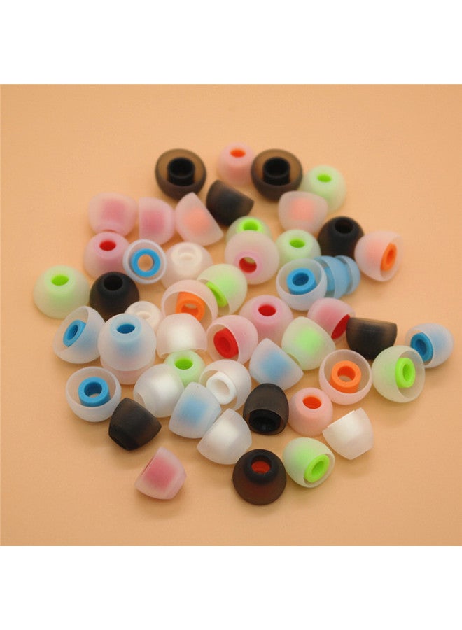 4.5mm In-ear Headphones Silicone Cap Headphones Two-color Transparent Silicone Ear Cap Multi-color-Color:Inside Green Outside Transparent Trumpet  - Image 1