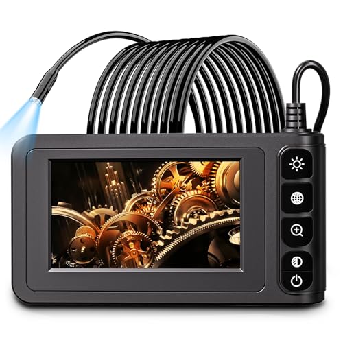 SKYBASIC Industrial Endoscope Borescope Camera with Light, 4.3'' LCD Screen HD Digital Snake Handheld Waterproof Sewer Inspection Camera with 8 LED Lights, 16.5FT Semi-Rigid Cable - Image 1