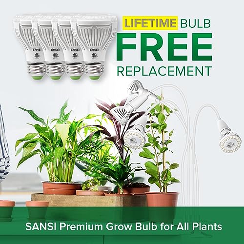 SANSI LED Grow Lights for Indoor Plants, 600W Full Spectrum Clip-on Gooseneck Grow Light with Ceramic Tech.,40W Plant Light for Indoor Growing High PPFD, Lifetime Free Bulb Replacement White, No Timer - Image 2