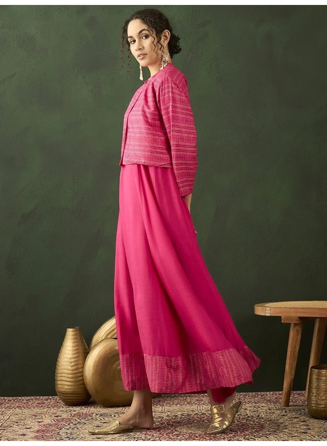 AKS  Mandarin Collar Maxi Dress for Women | Best Price UAE