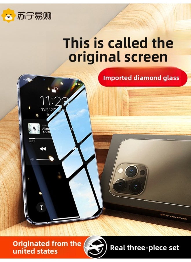 Generic Suitable For Iphone 13 Tempered Film For Iphone12 Mobile Phone 11Pro Full Screen Max HD X Anti-fingerprint 6s Anti-sweat X-Colour:[peepproof Model] Special Grade Explosion-proof★Does Not Stick To Fingerprints★3-pack-Size:For Iphone 8  - Image 2