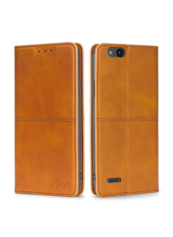 HuHa Case Cover For ZTE Tempo X/Vantage/Z839/N9137 Cow Texture Magnetic Horizontal Flip Leather Phone Case(Light Brown) 