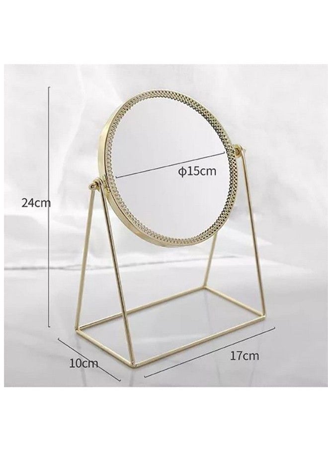 360° Rotate Golden Beauty Makeup Mirror With Stand ; Portable Princess Beauty Foldable Mirrors For Dressing ; Jewelry ; Parlor ; Best Wish For Gift (15Cm1Pcs Tabletop Mount Framed Round) - pzsku/Z31642914DDE31836A018Z/45/_/1689145439/c485156e-62a1-4e12-9b45-23f23f0fe265