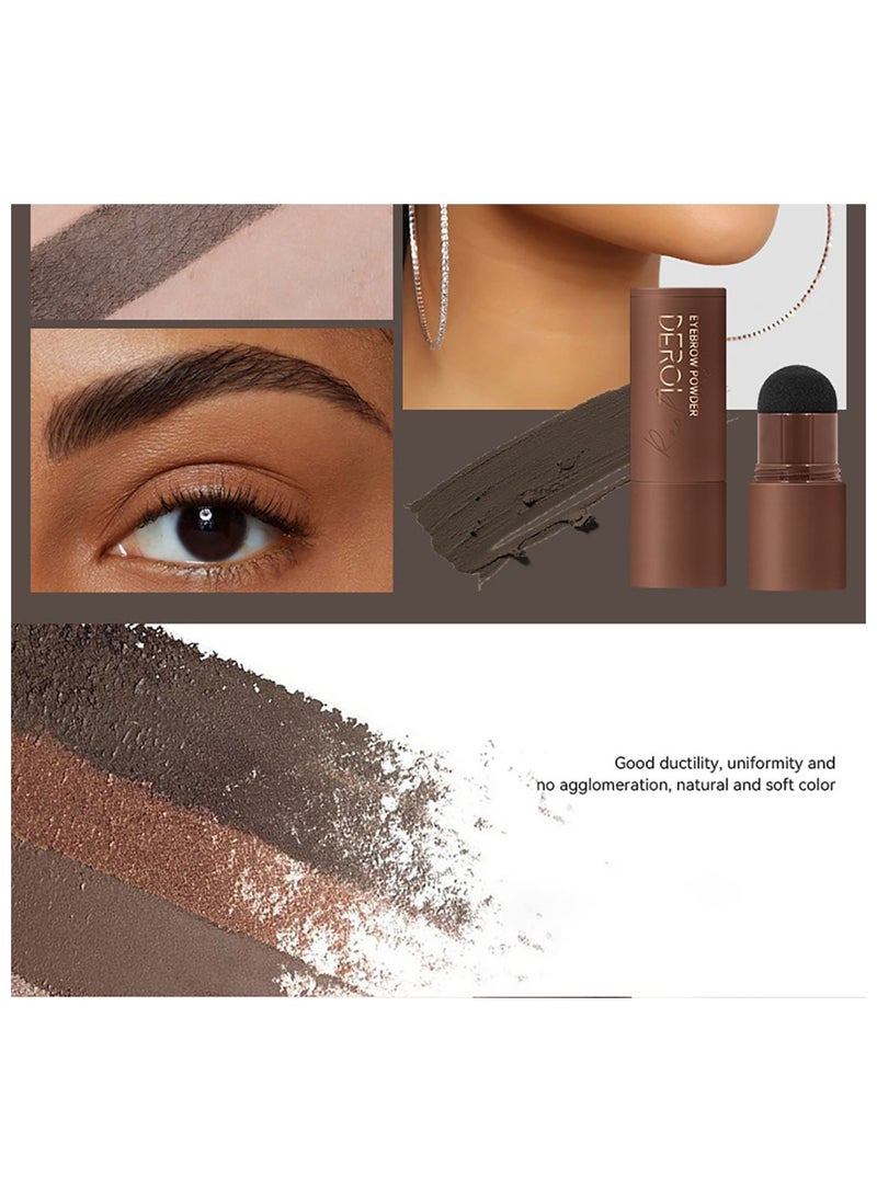 DEROL - Brow Kit Eyebrow Stamp Stencil Kits Palette Pac Set,Eyebrow Powder+Styling Wax+20* Shape Stencils+2* Brushes,Color Contour,More Defines,Thicker,Easy To Colour, Long Lasting Waterproof 01#Dark Brown - Image 1