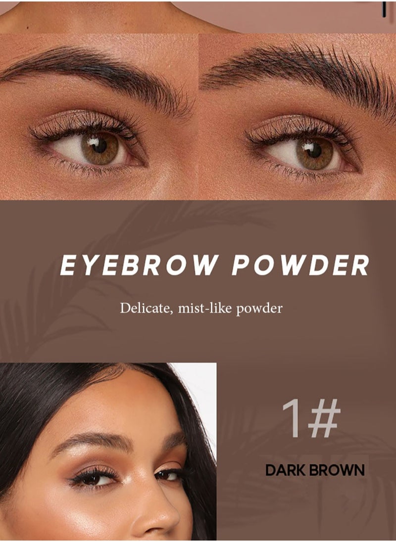 DEROL - Brow Kit Eyebrow Stamp Stencil Kits Palette Pac Set,Eyebrow Powder+Styling Wax+20* Shape Stencils+2* Brushes,Color Contour,More Defines,Thicker,Easy To Colour, Long Lasting Waterproof 01#Dark Brown - Image 1