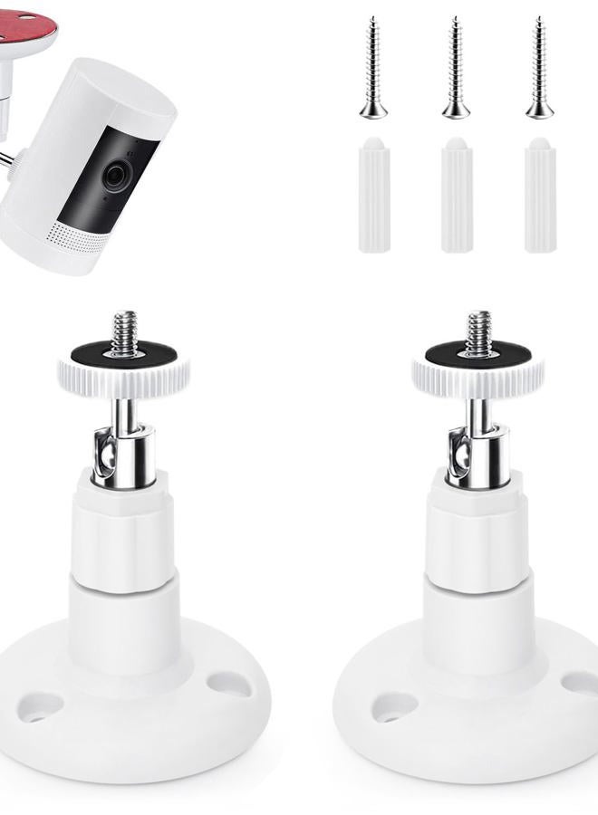 StXjtc 2 Pack Camera Mount for Ring Stick Up Cam/Pro - Universal Outdoor Security Bracket Compatible with Arlo/Eufy/Wyze, No Drill Screwless Installation (Adhesive Tape & Screws) - Image 1