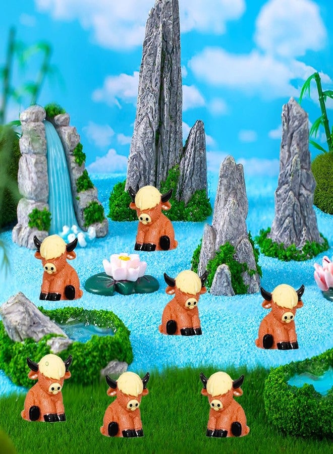 AWEELON 20 Pcs Mini Highland Cow Figurine Cute Highland Cow Statues Highland Cow Decor Handmade Resin Cow Sculpture Ornament for Decorations Home Bathroom Kitchen Garden Office Desk - Image 5