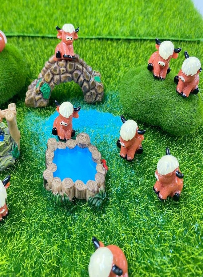 AWEELON 20 Pcs Mini Highland Cow Figurine Cute Highland Cow Statues Highland Cow Decor Handmade Resin Cow Sculpture Ornament for Decorations Home Bathroom Kitchen Garden Office Desk - Image 4