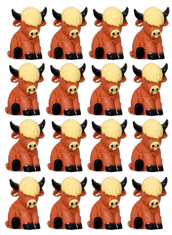 AWEELON 20 Pcs Mini Highland Cow Figurine Cute Highland Cow Statues Highland Cow Decor Handmade Resin Cow Sculpture Ornament for Decorations Home Bathroom Kitchen Garden Office Desk - Image 1