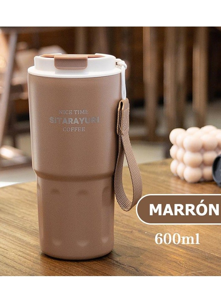 Sitarayuri Vacuum Insulated Bottle, Stainless Steel 600ML - Maron - Image 1