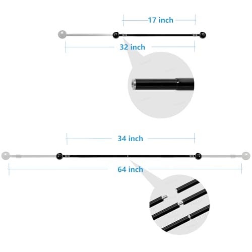 Yandood Tapestry Hanging Telescopic Rod 17-64 inch for Lightweight Aesthetic Tapestries Room Deco Scalable Wall Hanging Bar Banner Hanger Pole (Black) - Image 3
