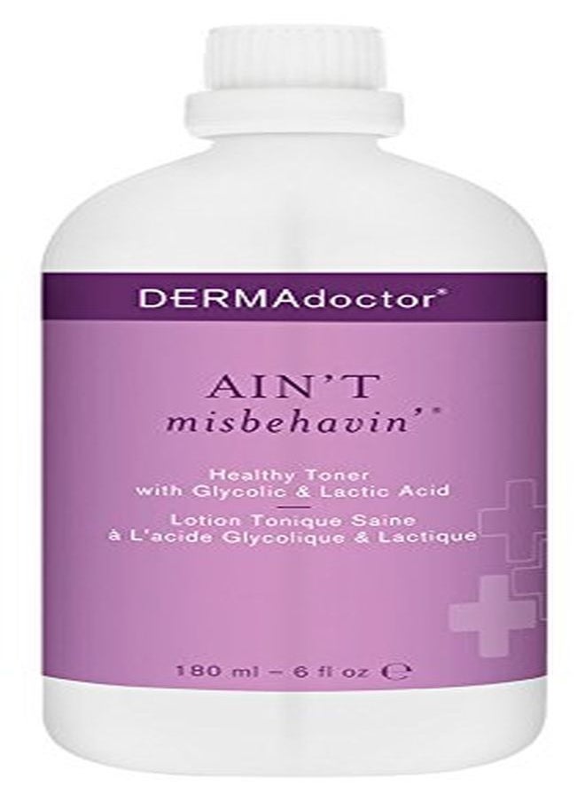 DERMAdoctor - Ain'T Misbehavin' Healthy Toner With Glycolic & Lactic Acid, 6 Fl Oz - Image 1