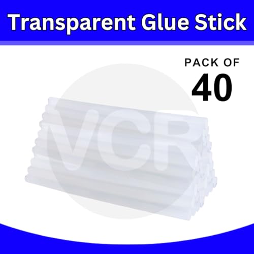 VCR 07mm Glue Sticks for Glue Gun - 07mm x 165mm in Length - Hot Melt Transparent Glue Stick - Pack of 40 - Bonding Adhesive Glue Sticks for DIY - Arts Crafts - Schools and Industries - Image 2